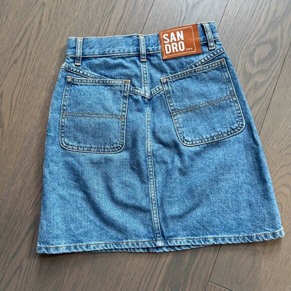 Sandro Denim Mini Skirt with Crystals - Picture 2 of 6